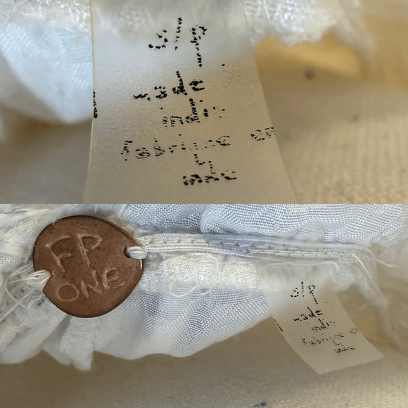 Free People Bella Note White Eyelet Mini Dress S - Picture 8 of 13